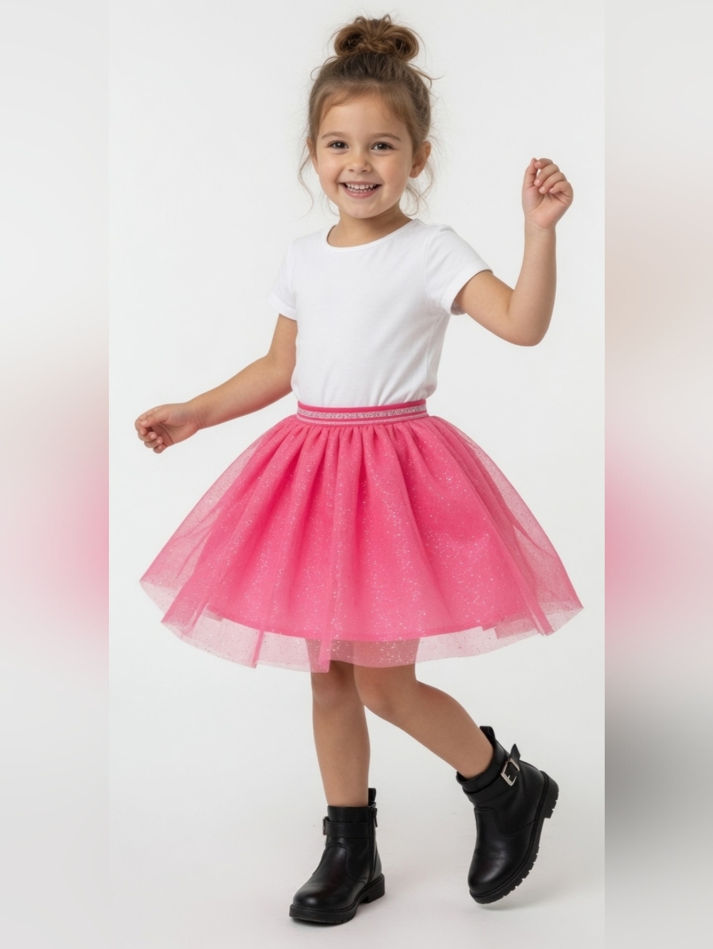 NEVER WORN Cat & Jack Whimsical Fun Sparkly Punk Vibrant Pink A-Line Skirt